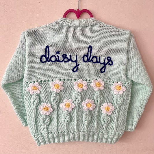 "Daisy Days” Handmade Cardigan Size Approx 2-3 Years