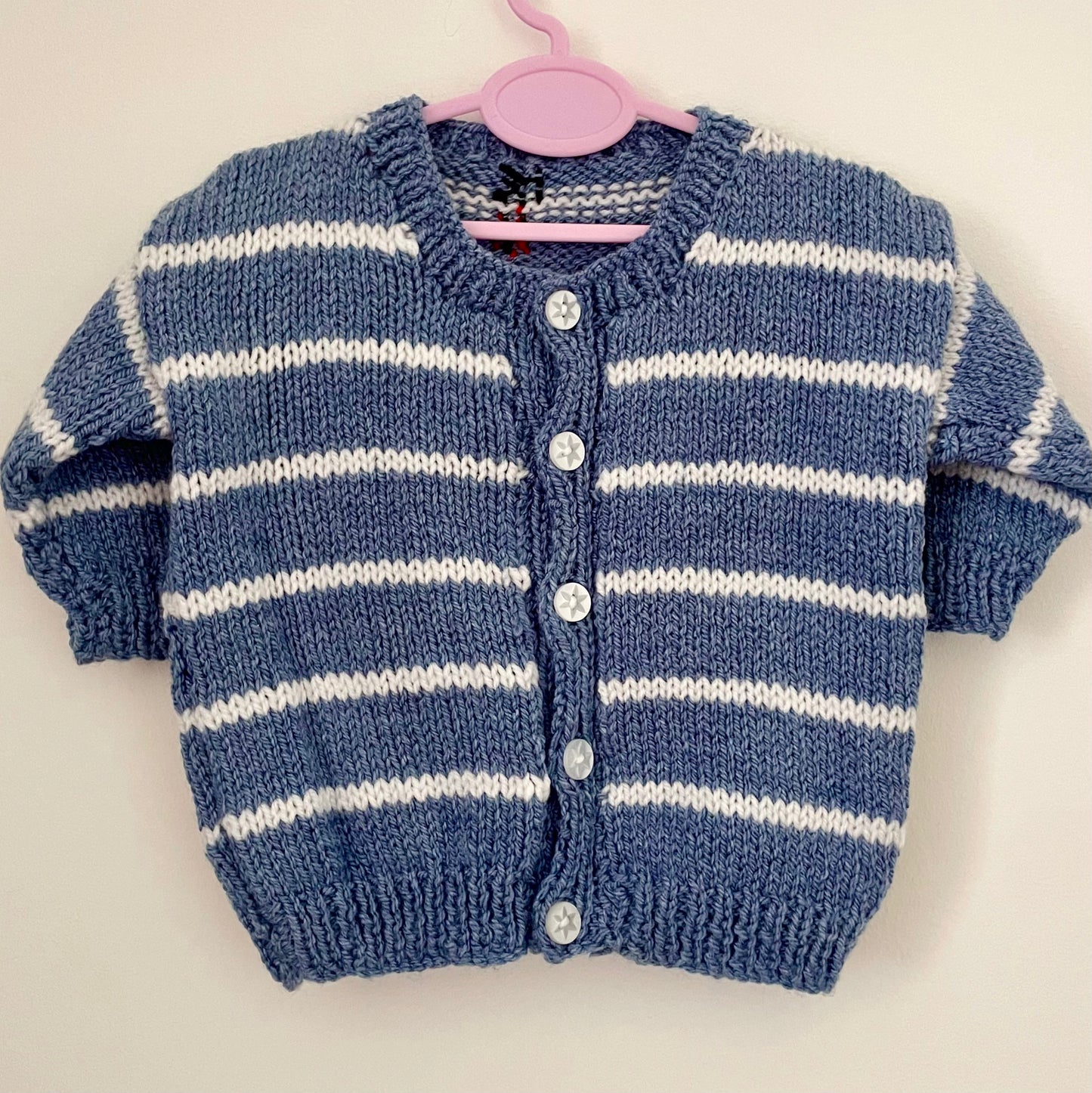 "Love Bug” Handmade Cardigan Size Approx 3-9 Months