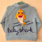"Baby Shark” Handmade Cardigan Size Approx 2-3 Years