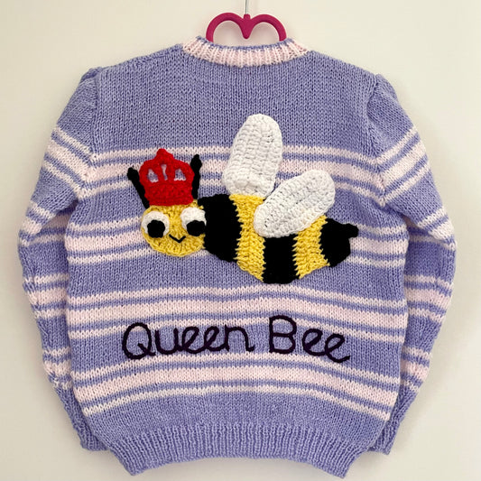"Queen Bee” Handmade Cardigan Size Approx 4-5 Years
