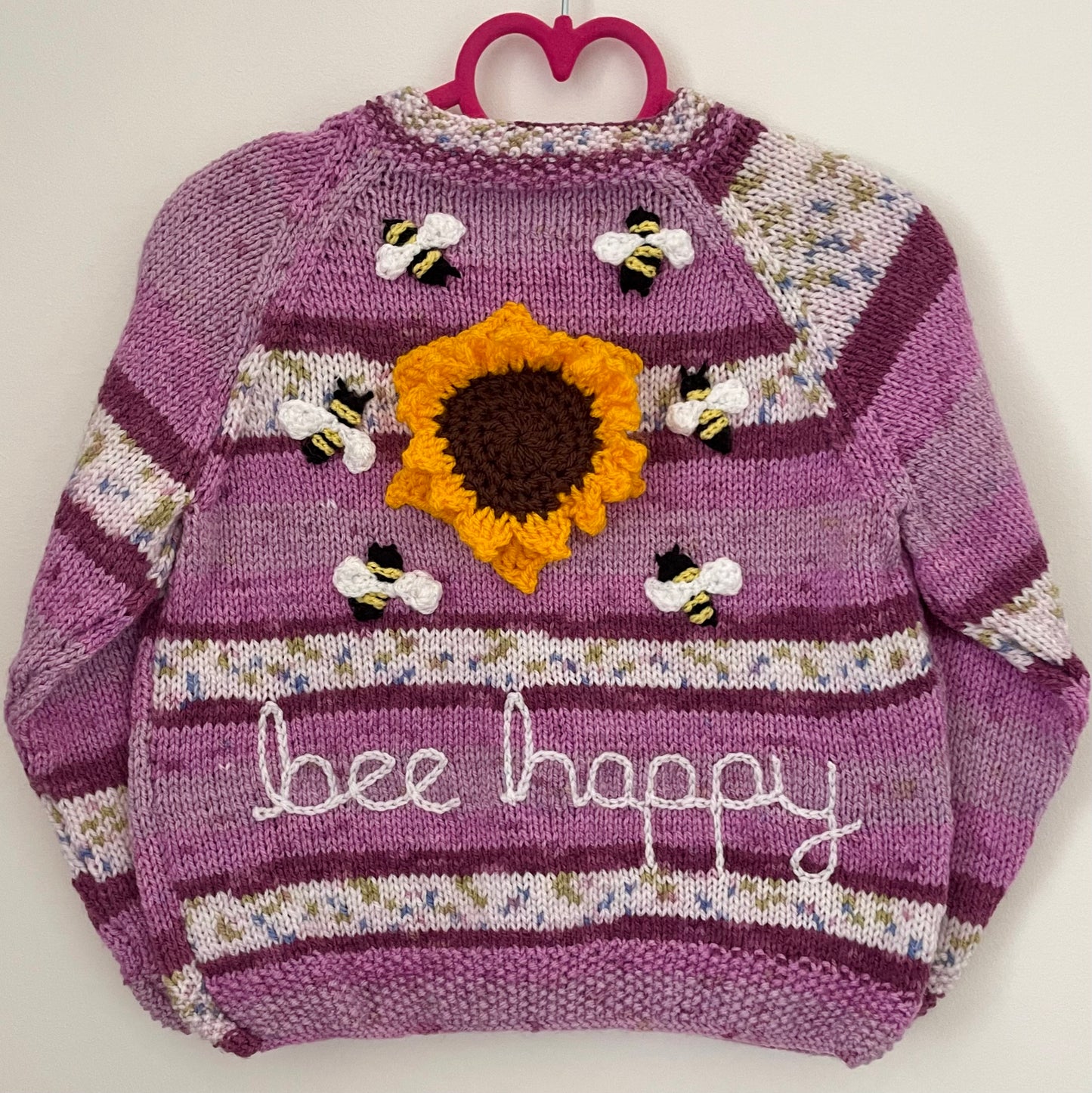 "Bee Happy” Handmade Cardigan Size Approx 2-3 Years
