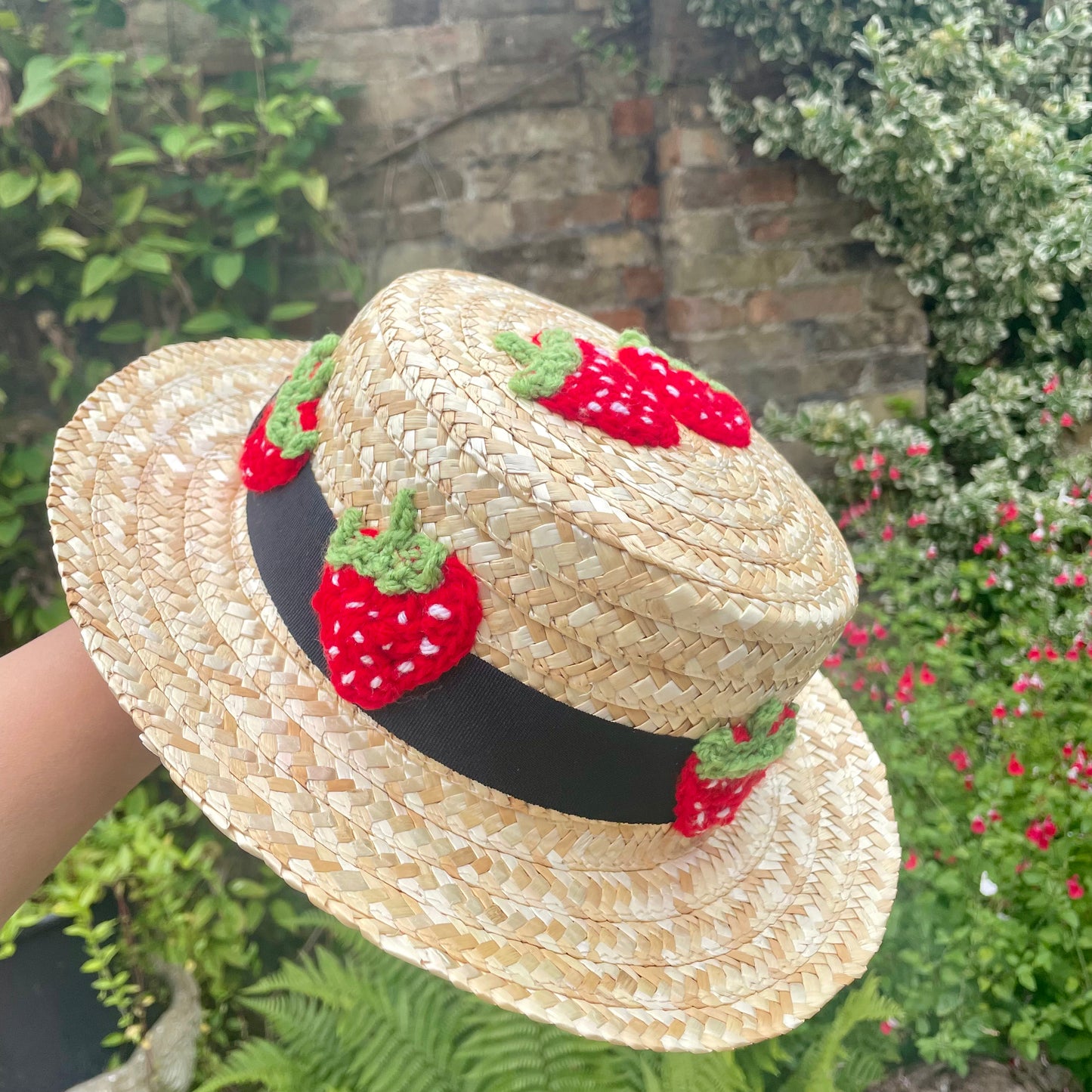 Strawberry Embellished Straw Hat - Age 1-3 Years