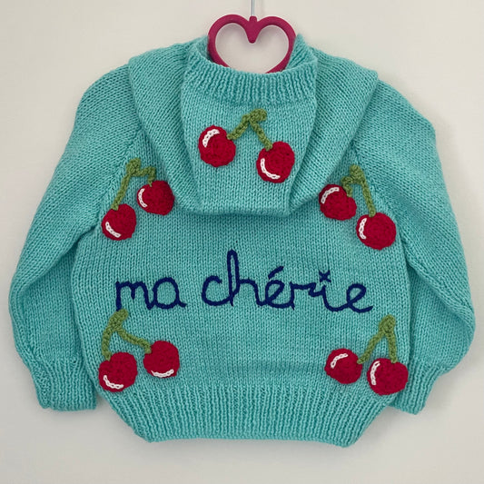 "Ma Cherie" Handmade Hooded Cardigan Size Approx 1-2 Years