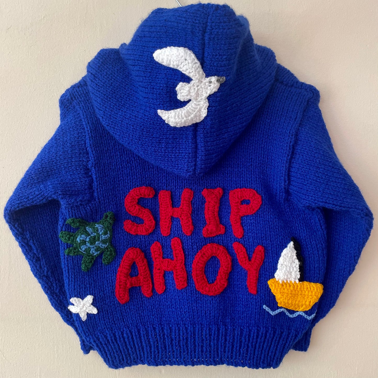“Ship Ahoy” Handmade Cardigan Size Approx 4-5 Years