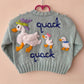 “Quack Quack” Handmade Cardigan Size Approx 18 months-2.5 Years