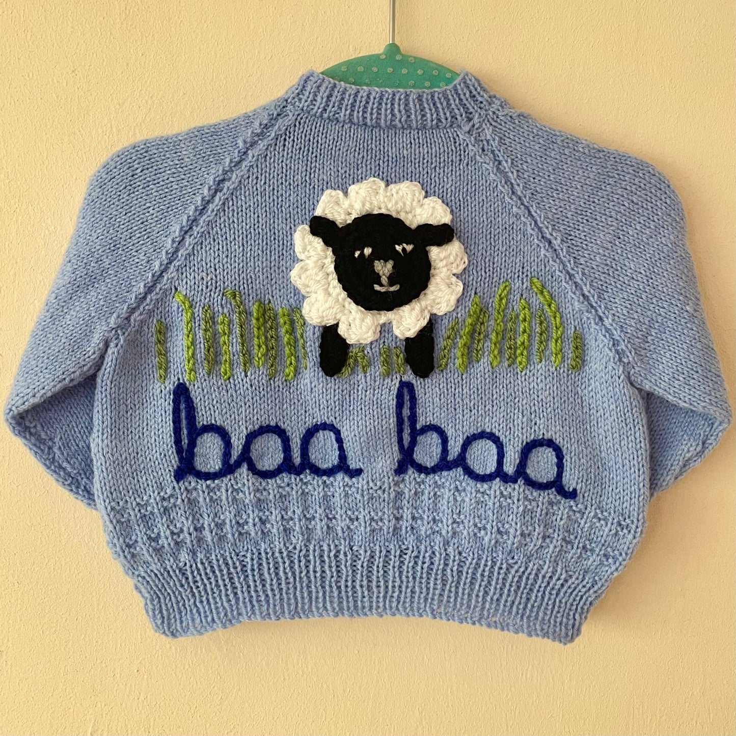 "Baa Baa” Handmade Cardigan Size Approx 6-12 Months