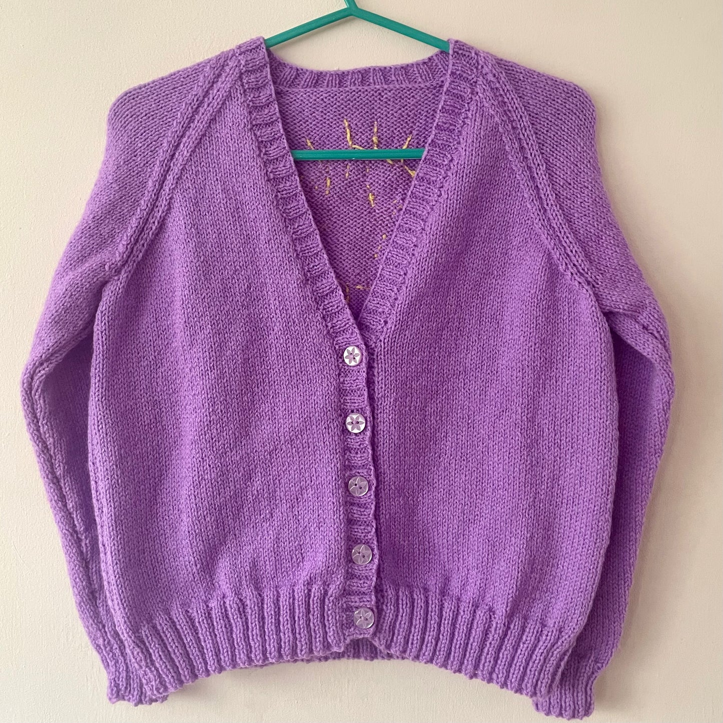 “Walking On Sunshine” Handmade Cardigan Size Approx 8-10 Years