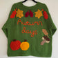 "Autumn Days” Handmade Adult Jumper Ladies Size 14 UK Approx