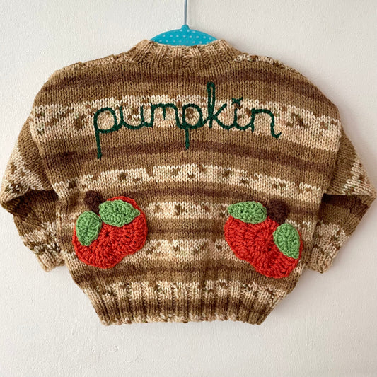 “Pumpkin” Handmade Cardigan Size Approx 9-18 months