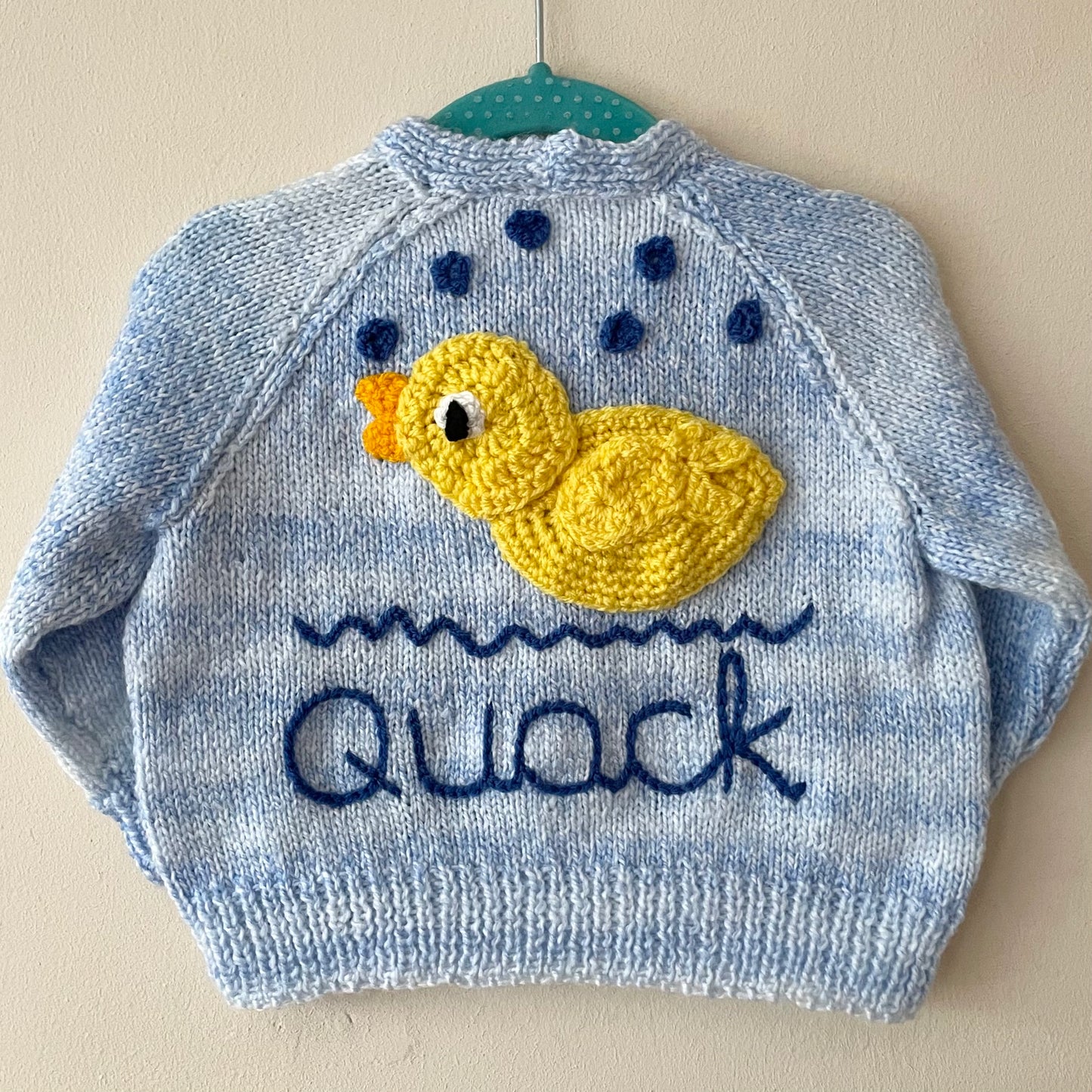 “Quack” Handmade Duck Cardigan Size Approx 1-2 Years