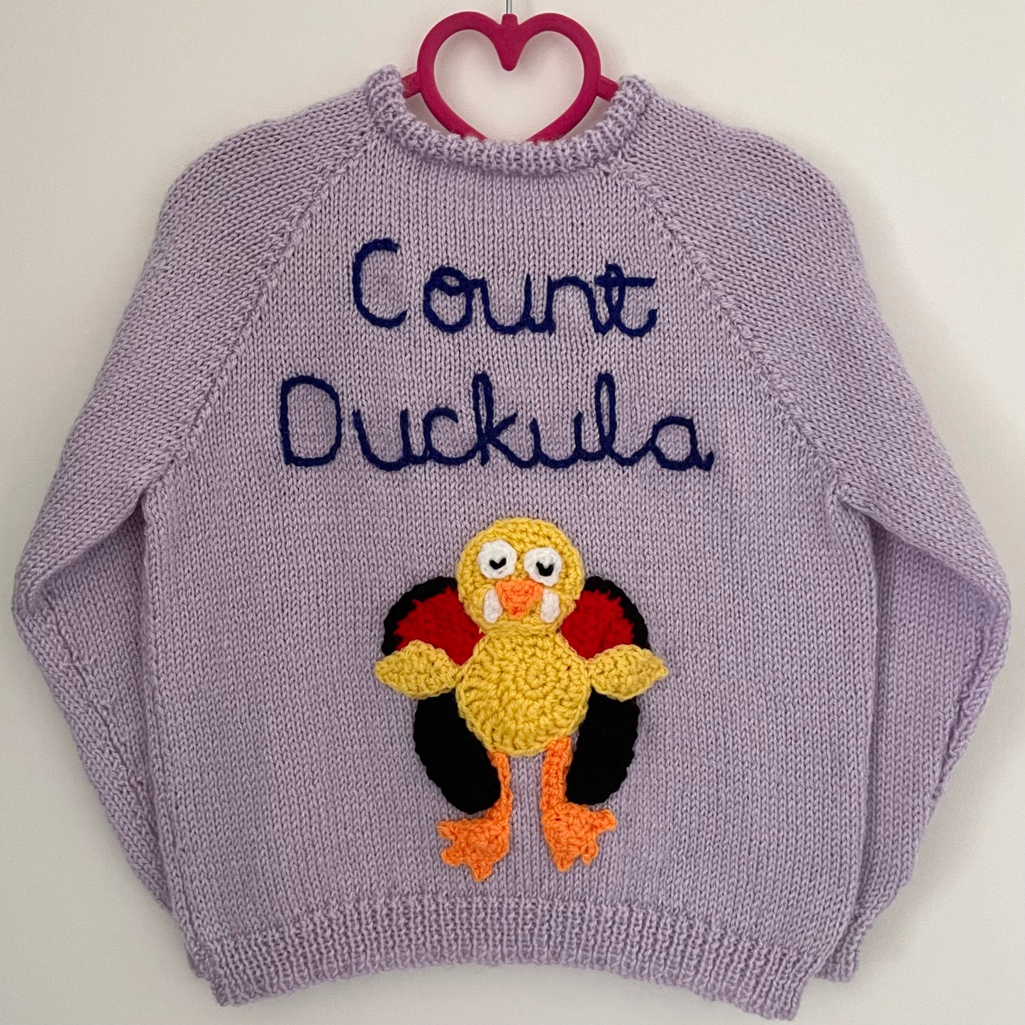 “Count Duckula” Halloween Duck Handmade Jumper Size Approx 3.5-4.5 Years
