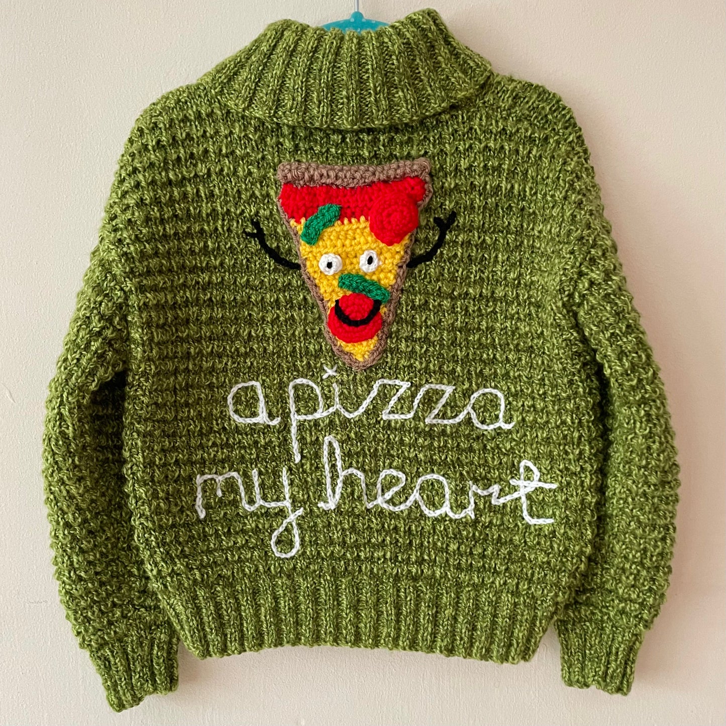 “Pizza My Heart” Handmade Jumper Size Approx 3-4 Years
