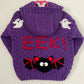 “EEK!” Bat and Ghosts Handmade Hooded Cardigan Size Approx 4-5 Years