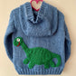 “ROAR” Handmade Hooded Cardigan Size Approx 3-5 Years