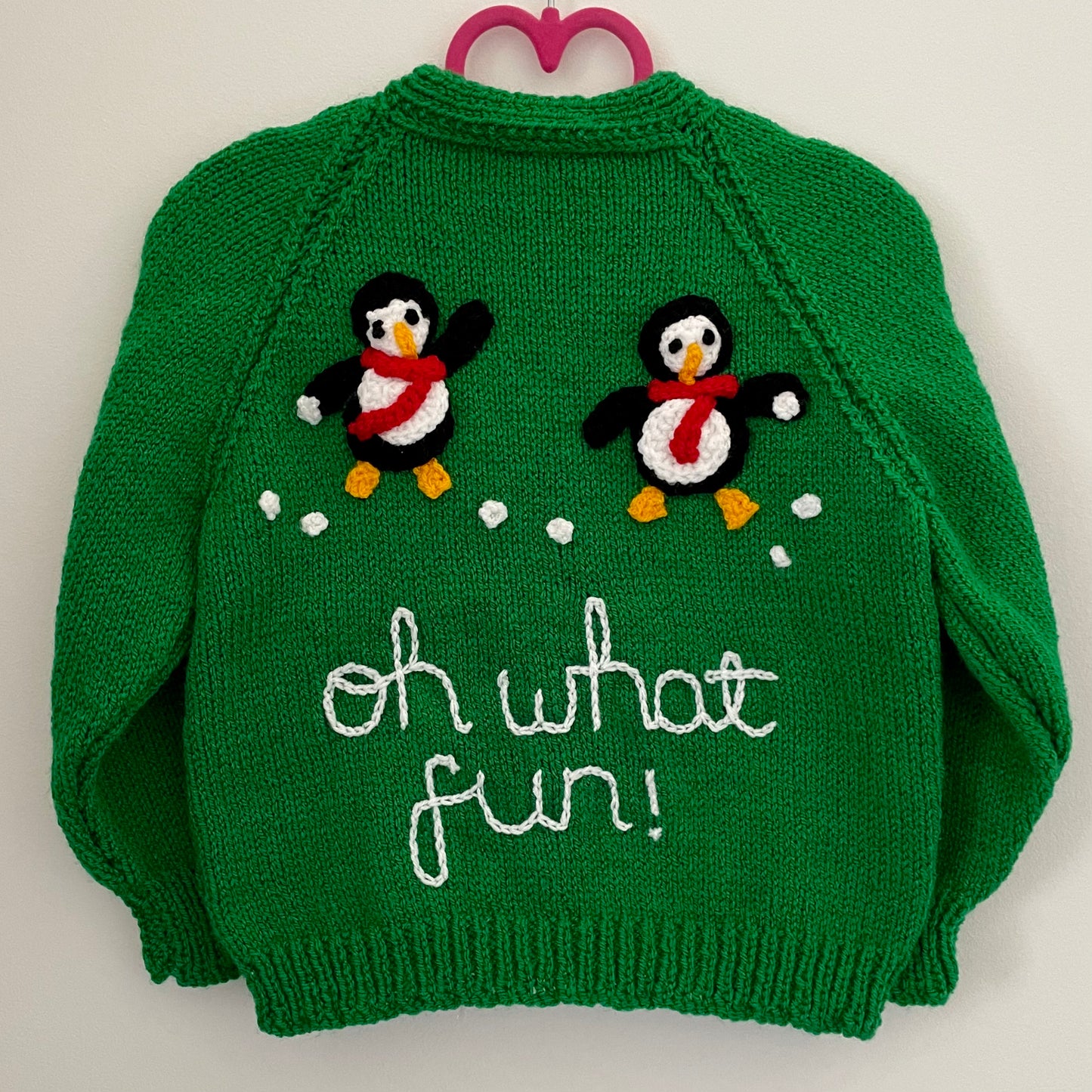 “Oh What Fun!” Christmas Handmade Cardigan Size Approx 2-3.5 Years