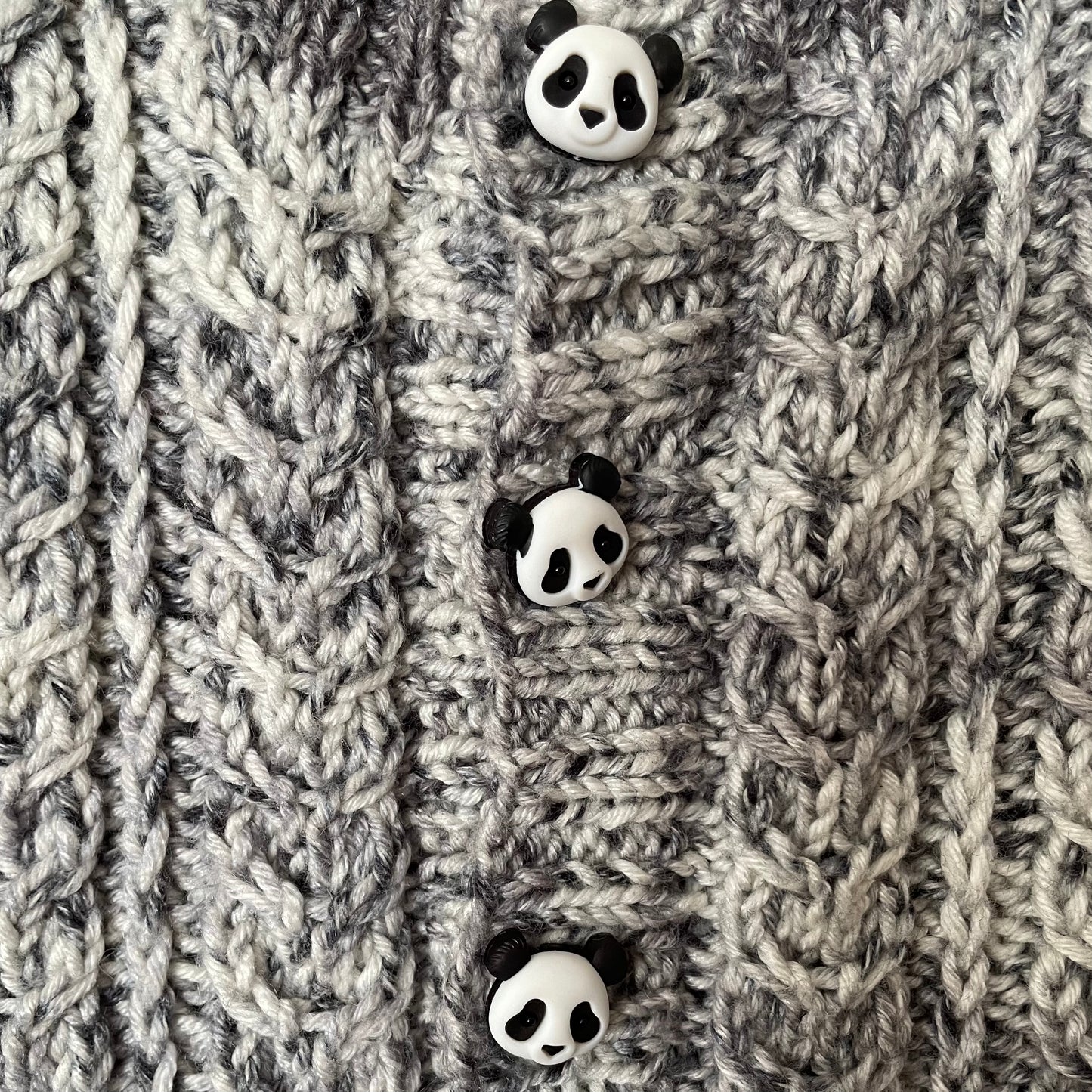 “Bear Hugs” Panda Handmade Cardigan Size Approx 2-3 Years
