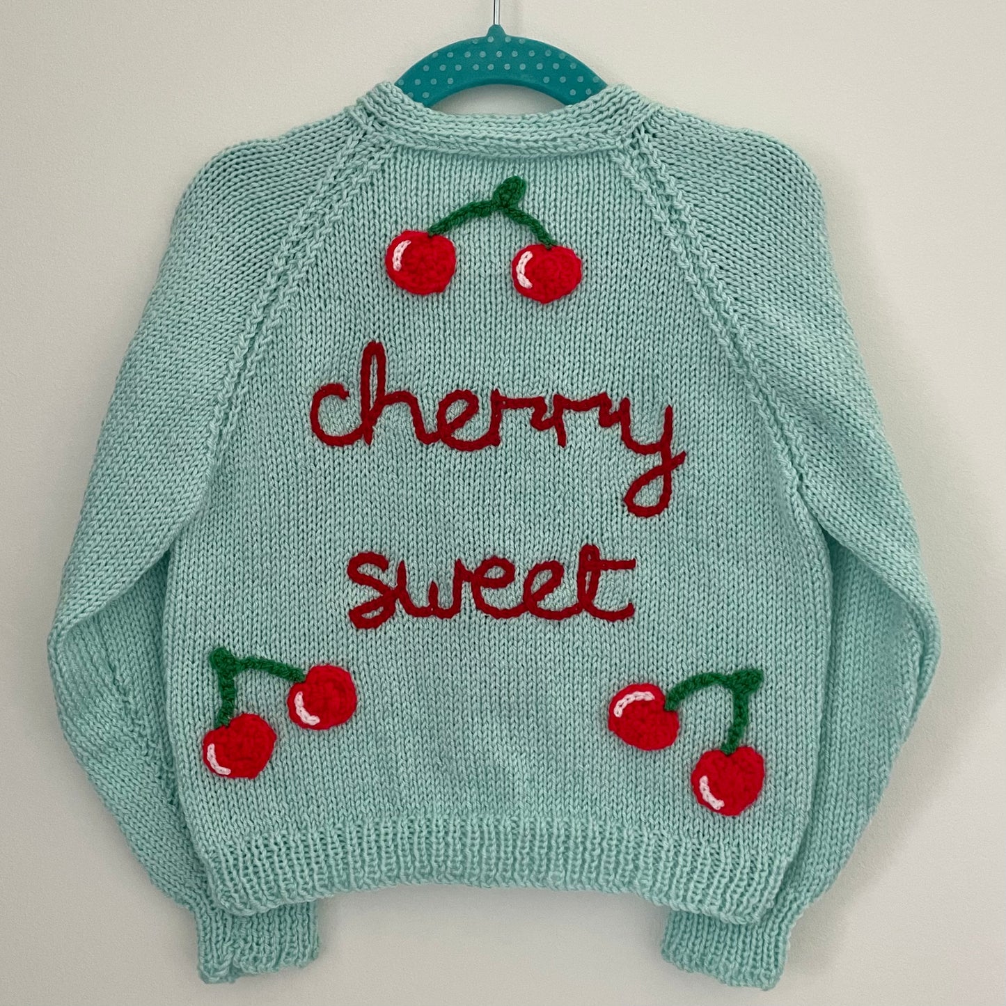 "Cherry Sweet” Handmade Cardigan Size Approx 2-3 Years