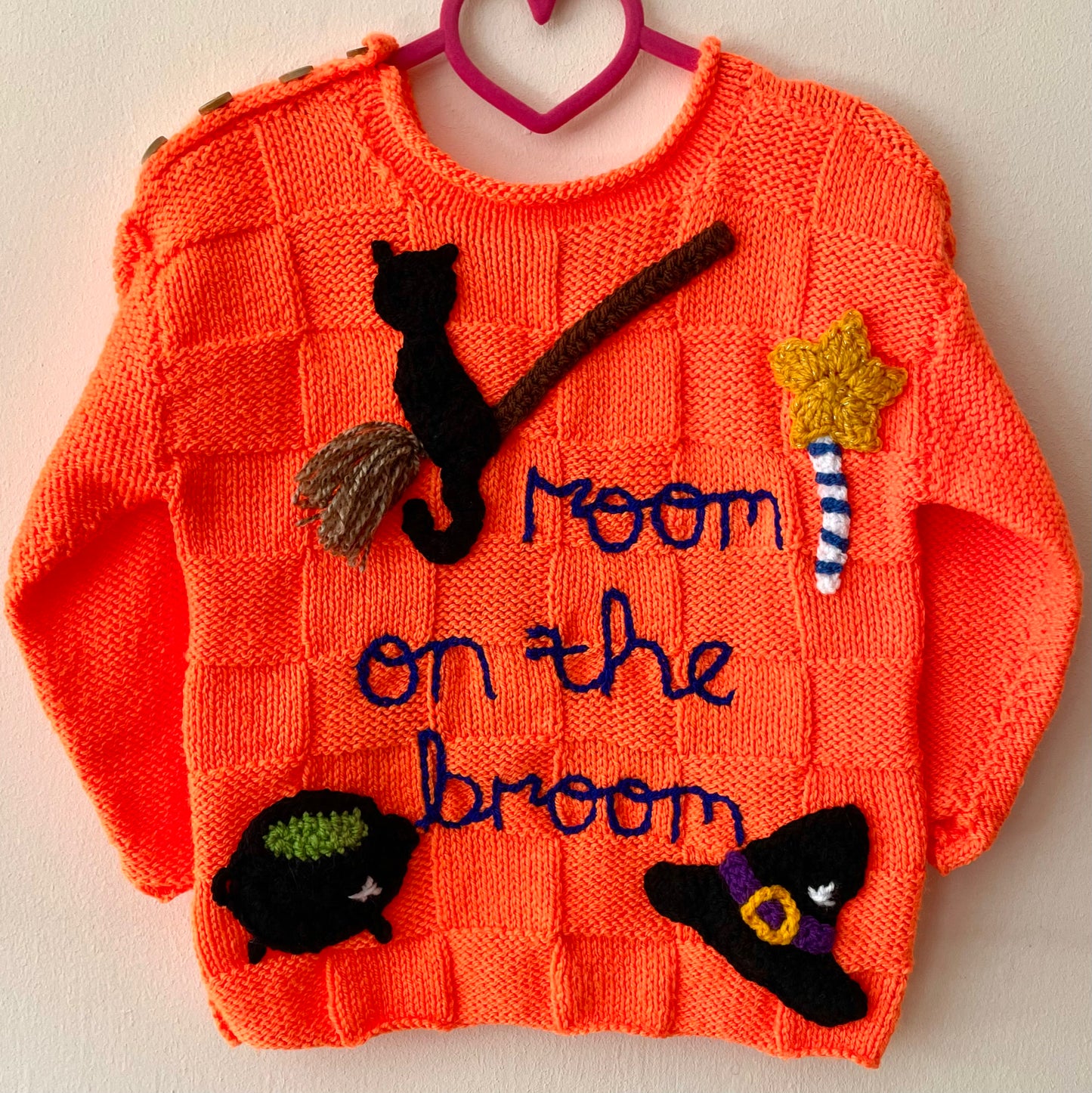 "Room On The Broom” Handmade Jumper Size Approx 3-4 Years