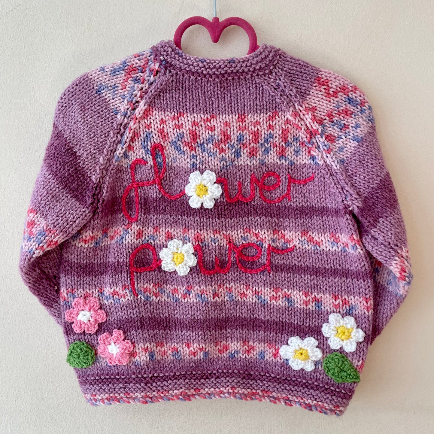 “Flower Power” Handmade Cardigan Size Approx 2-3 Years