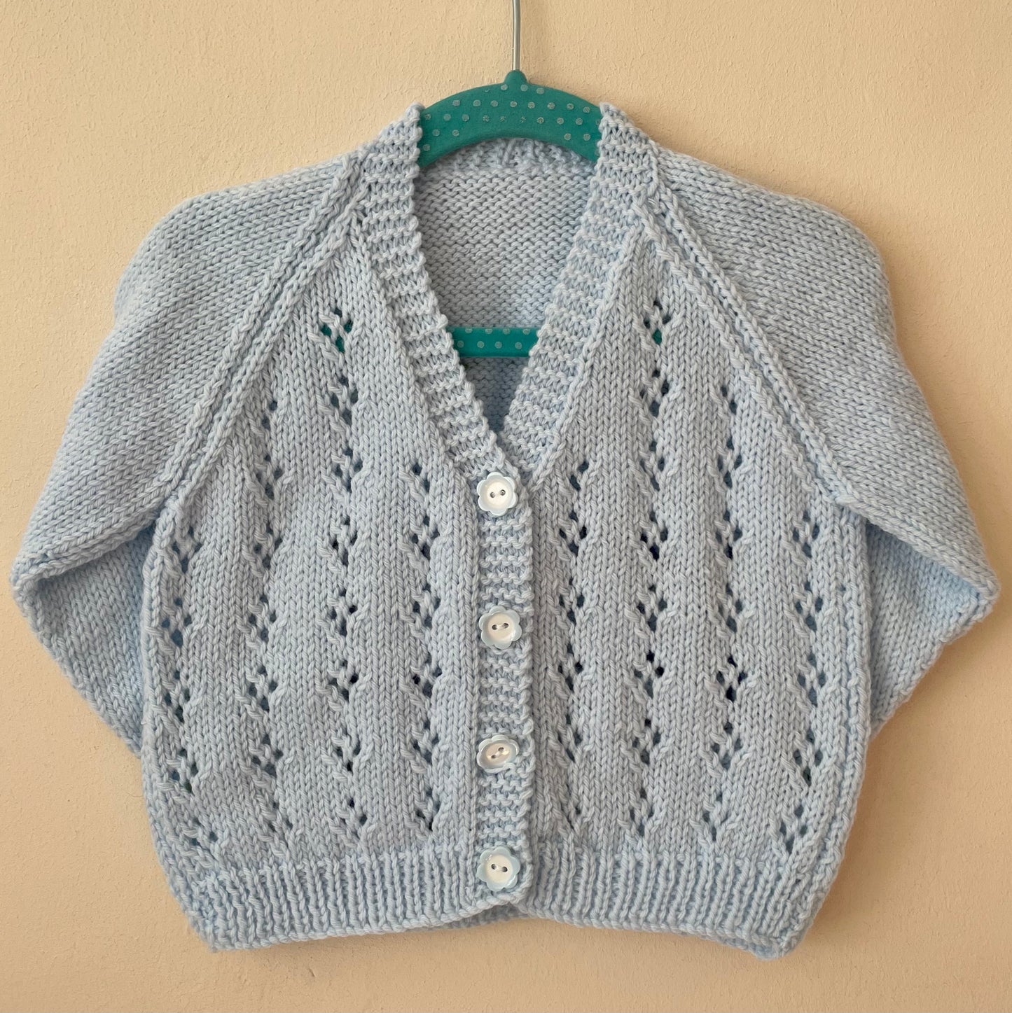 "Cute As Can Bee” Handmade Blue Cardigan Size Approx 1-2 Years
