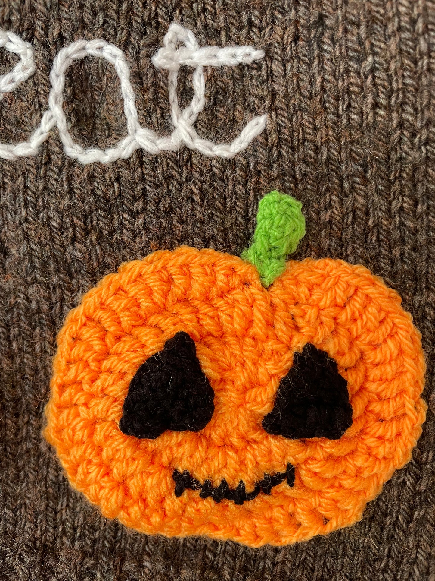 "Trick or Treat” Ghost & Pumpkins Handmade Jumper Size Approx 3-4 Years