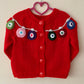 "Deck The Halls” Christmas Handmade Cardigan Size Approx 2-3 Years