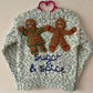 “Sugar and Spice” Handmade Gingerbread Christmas Jumper Size Approx 3-4 Years