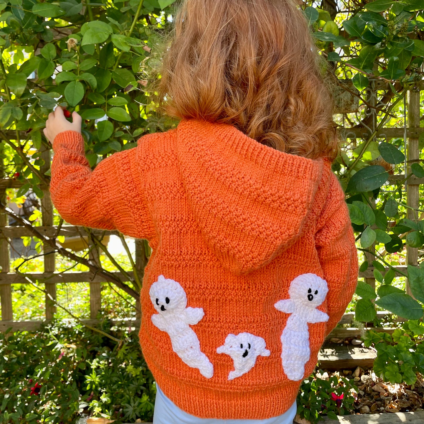 “Who You Gonna Call?” Halloween Handmade Hooded Cardigan Size Approx 4-5 Years