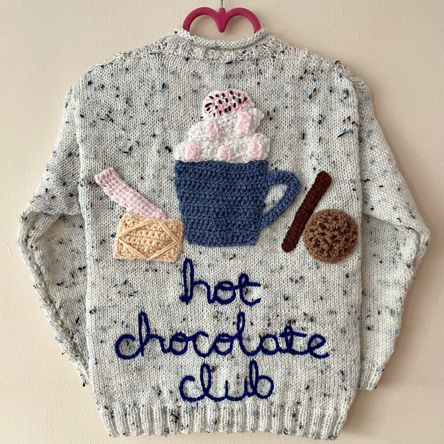 "Hot Chocolate Club” Handmade Cardigan Size Approx 2-4 Years
