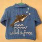 "Wild and Free” Handmade Dolphin Jumper Size Approx 2-3 Years