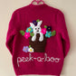 "Peek-a-boo” Handmade Cardigan Size Approx 3-4 Years