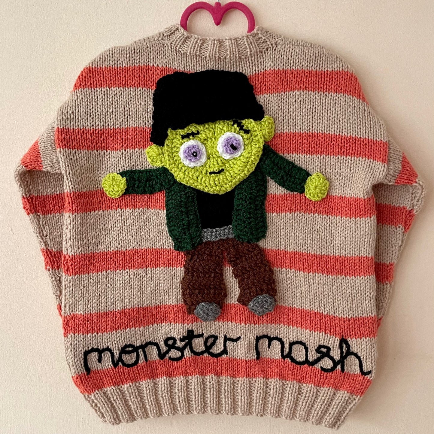 “Monster Mash” Halloween Handmade Jumper Size Approx 4-6 Years