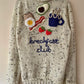 “Breakfast Club” Ladies Handmade Cardigan Size Approx UK 10-12