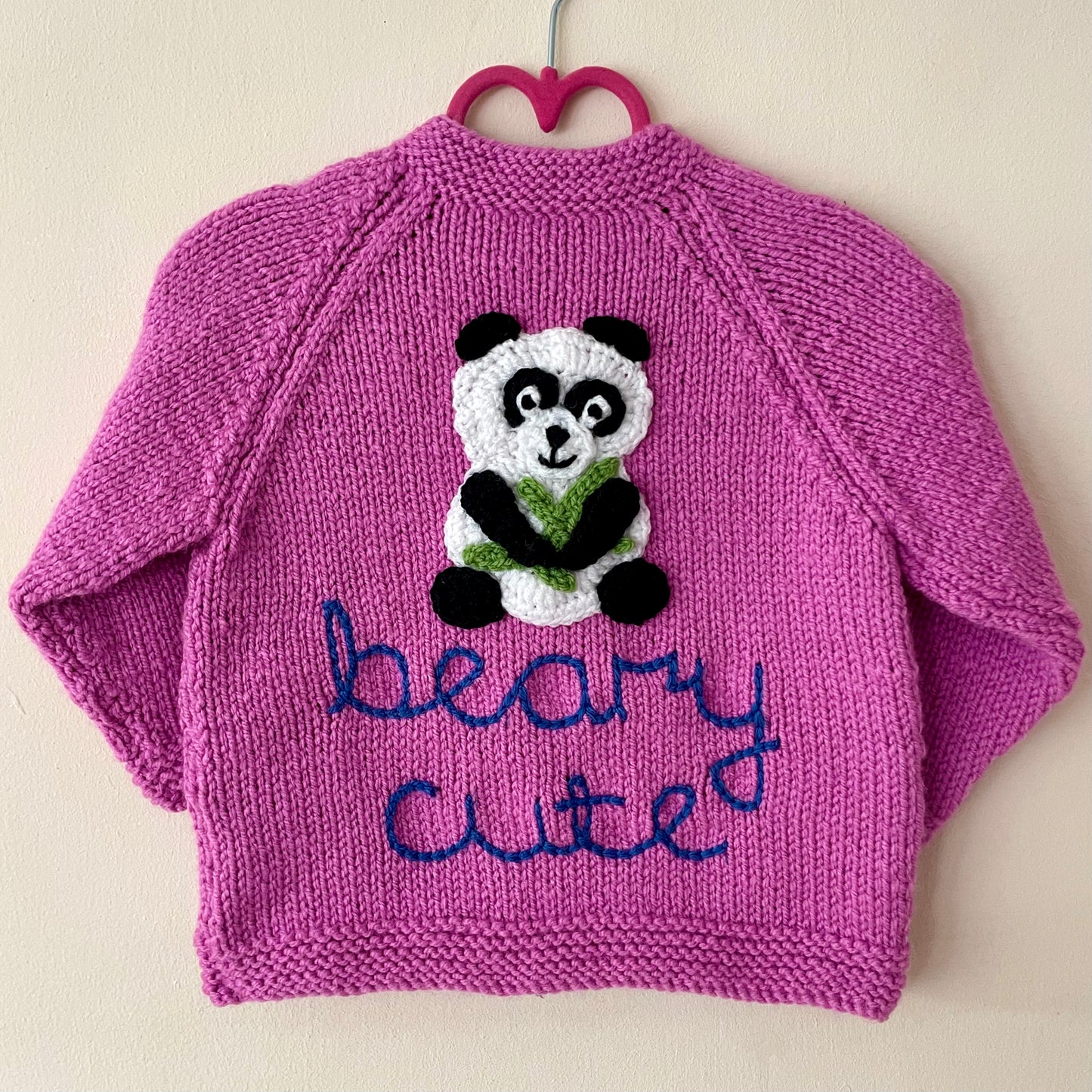 “Beary Cute” Panda Handmade Cardigan Size Approx 2-3 Years