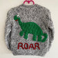 “Roar” Dinosaur Handmade Cardigan Size Approx 2-3 Years