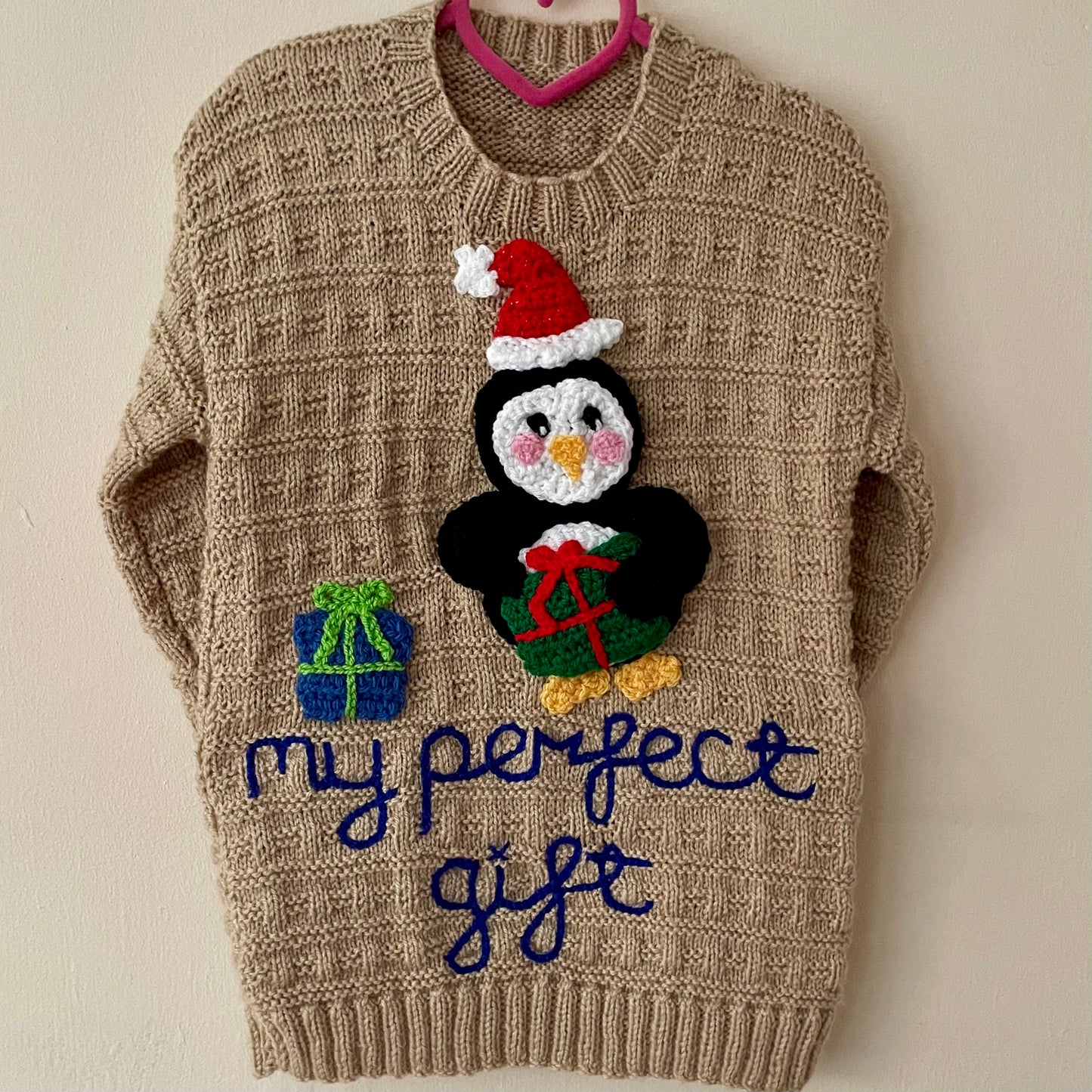 “My Perfect Gift” Christmas Handmade Jumper Size Approx 3-4 Years