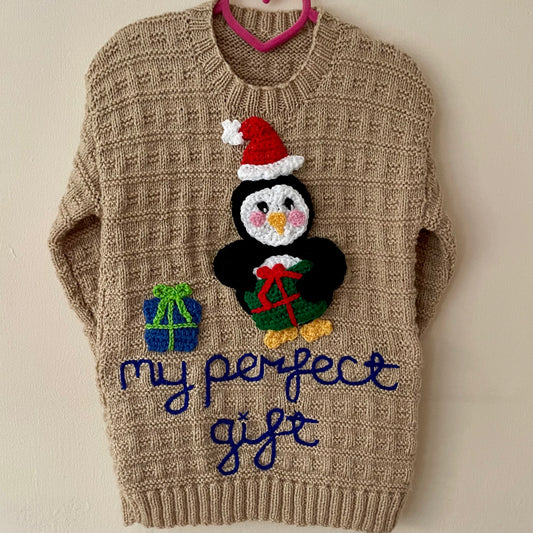 “My Perfect Gift” Christmas Handmade Jumper Size Approx 3-4 Years