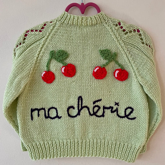 "Ma Cherie” Handmade Cardigan Size Approx 2-3 Years