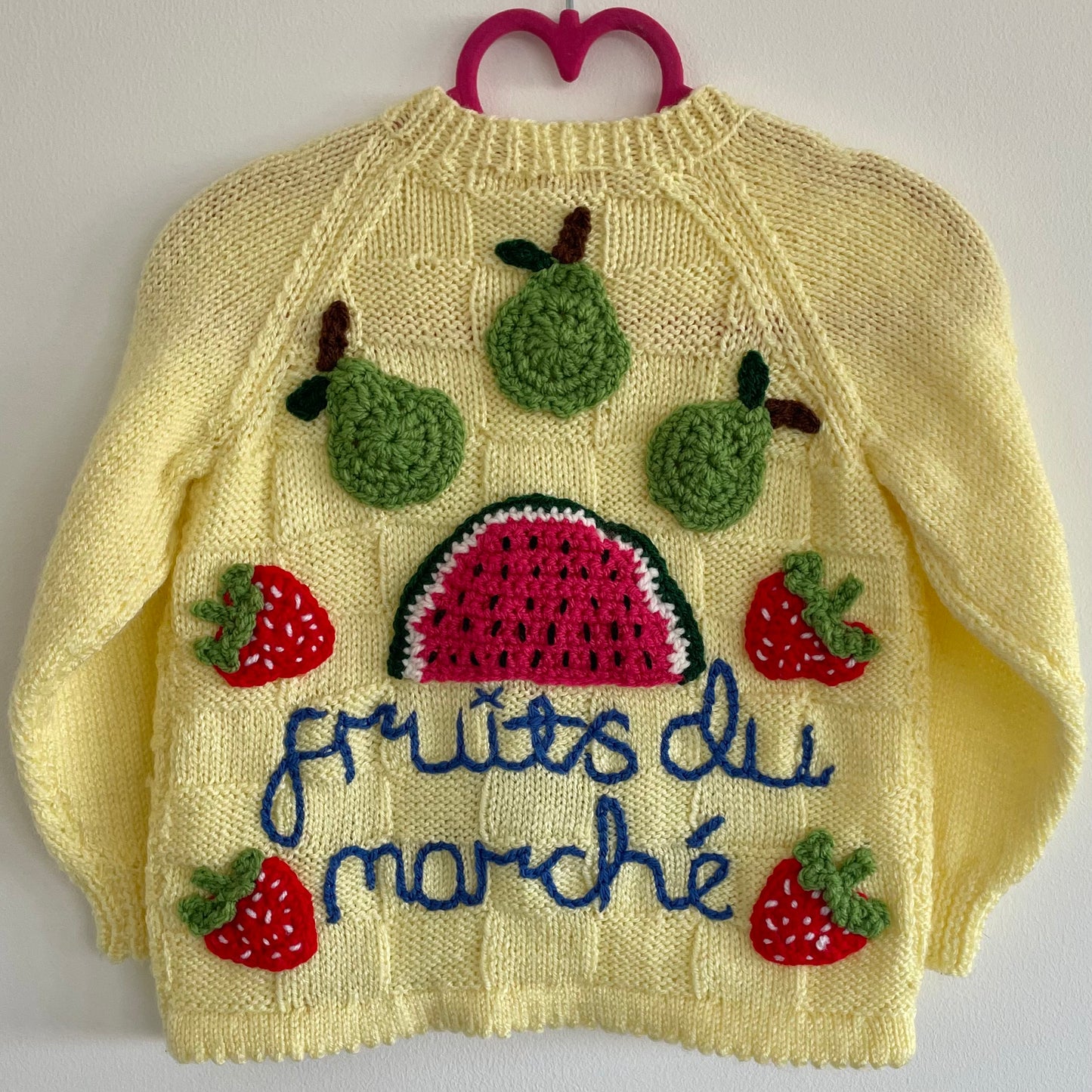 “Fruits Du Marche” Fruit Handmade Cardigan Size Approx 2-3 Years