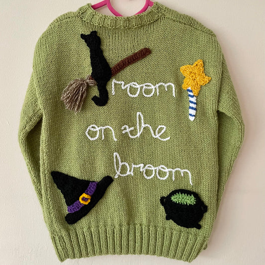 "Room On The Broom” Handmade Jumper Size Approx 5-7 Years