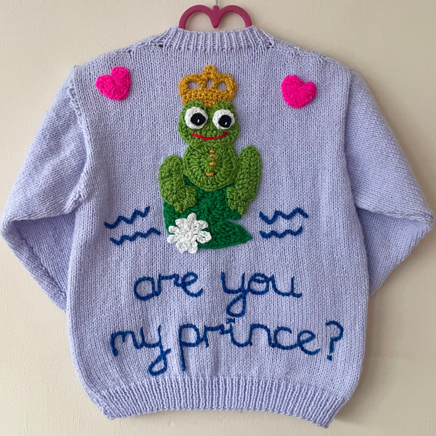 “Are You My Prince?” Handmade Cardigan Size Approx 4-6 Years