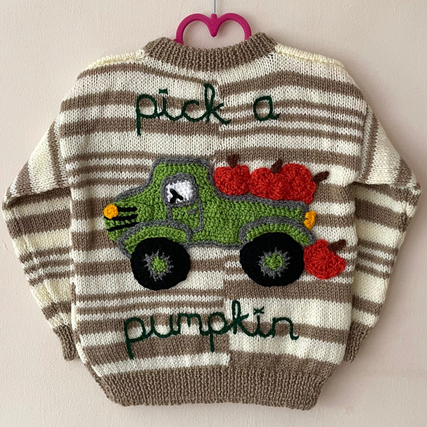 “Pick a Pumpkin” Halloween Handmade Jumper Size Approx 3-4 Years