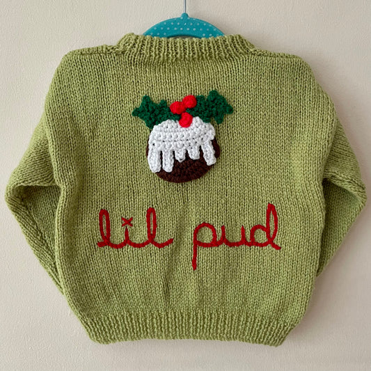 🎄Day 2🎄“Lil Pud” Christmas Handmade Jumper Size Approx 1-2 Years