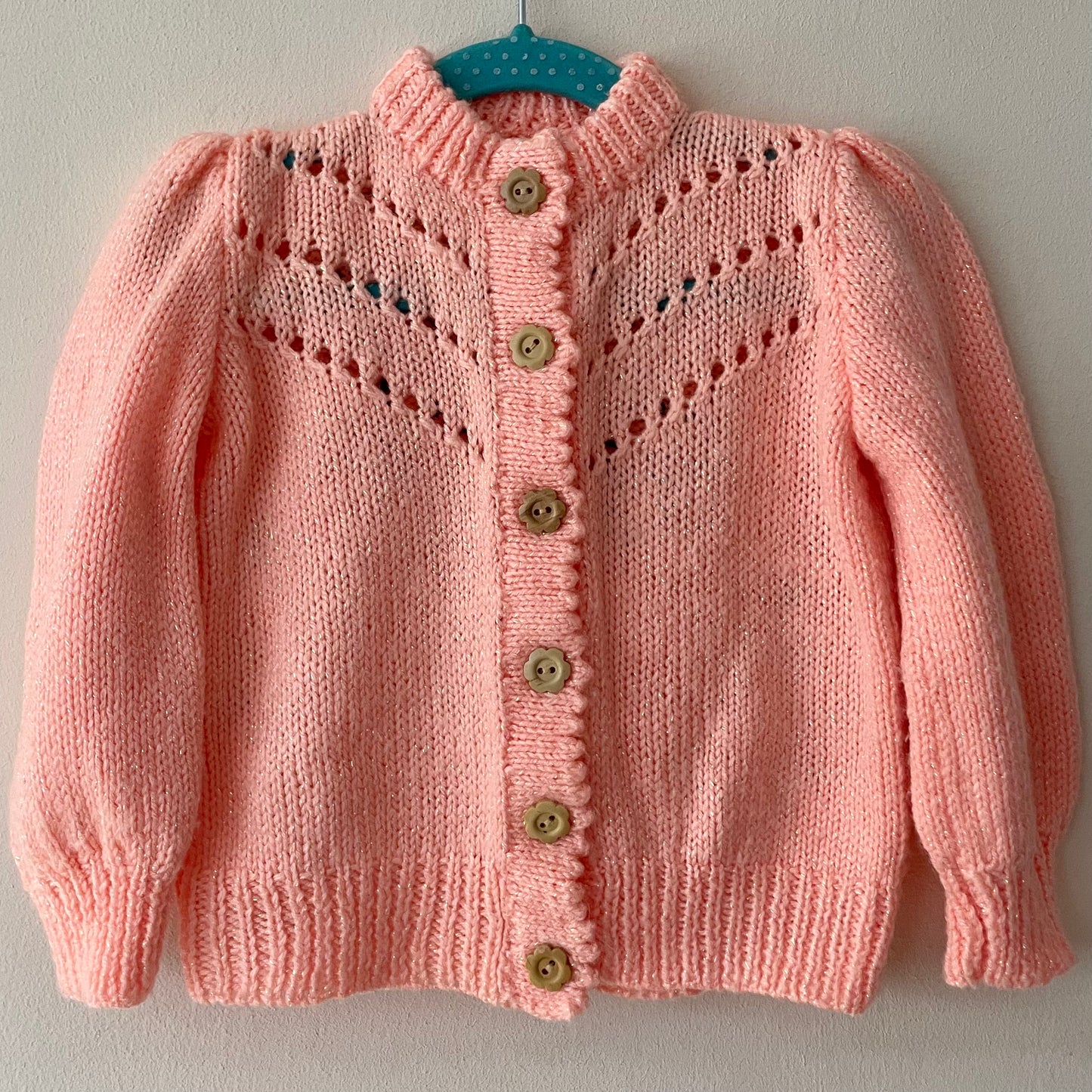 "Party Time” Handmade Glitter Knit Cardigan Size Approx 2-3 Years