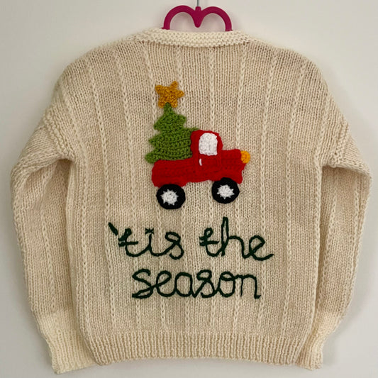 “Tis' The Season” Christmas Handmade Cardigan Size Approx 3-4 Years