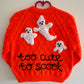 “Too Cute to Spook” Ghost Handmade Cardigan Size Approx 3-4 Years