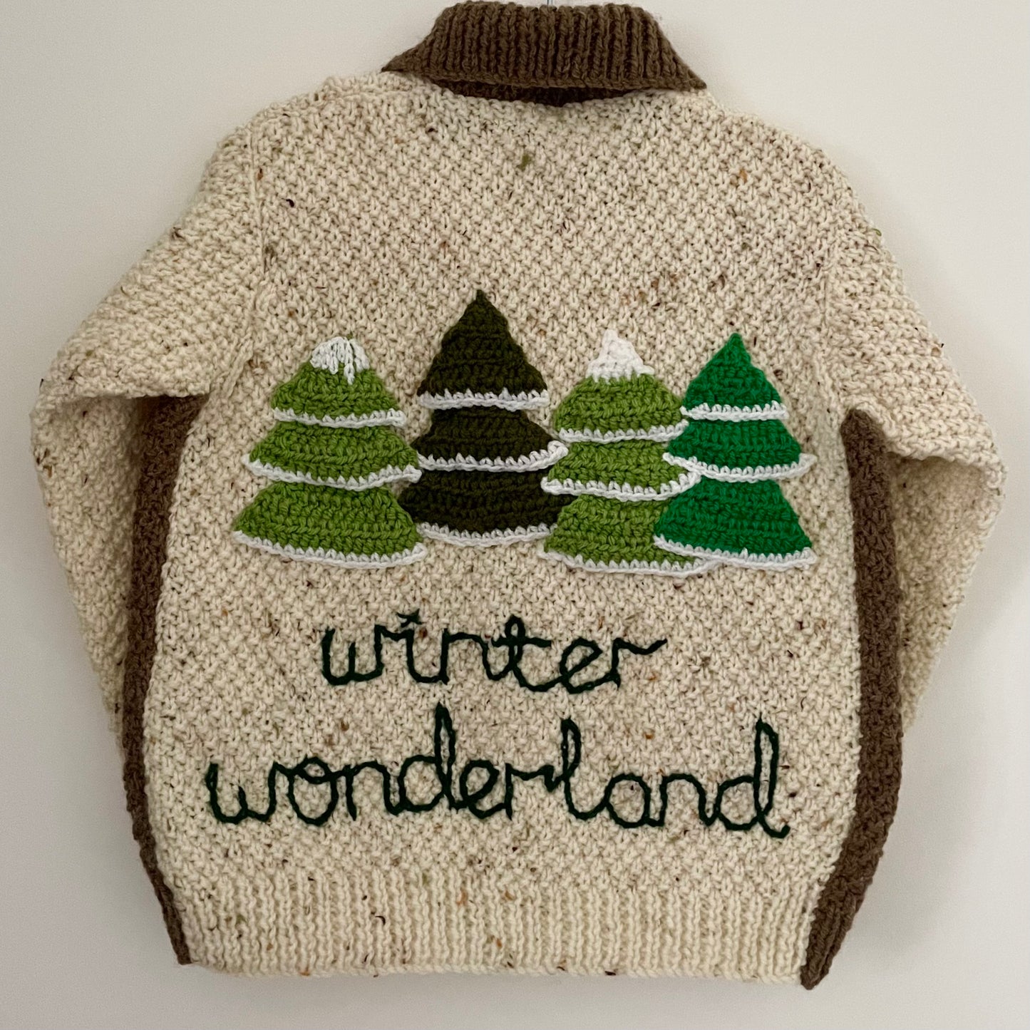 “Winter Wonderland” Christmas Handmade Cardigan Size Approx 5-7 Years