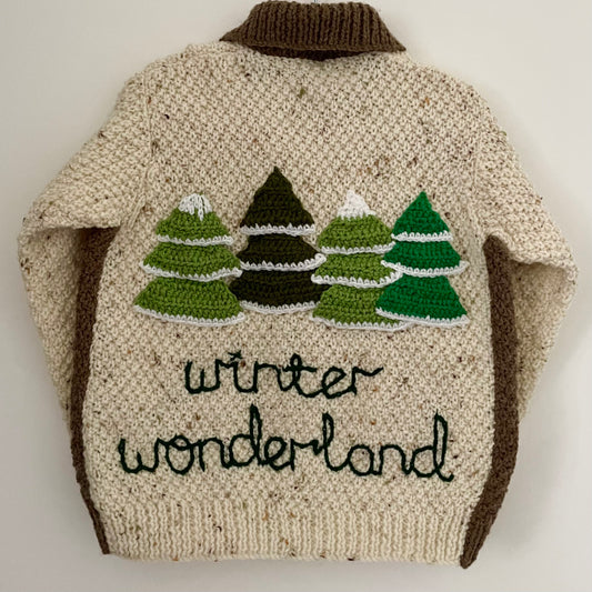 “Winter Wonderland” Christmas Handmade Cardigan Size Approx 5-7 Years