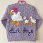 "Duck Days” Handmade Cardigan Size Approx 2-3 Years