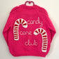 “Candy Cane Club” Christmas Handmade Cardigan Size Approx 5-7 Years
